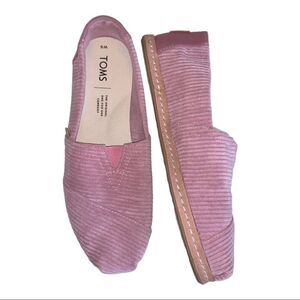 TOMS Womens Slip On Flats Pink Micro Corduroy Sz 6